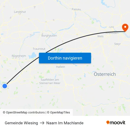 Gemeinde Wiesing to Naarn Im Machlande map