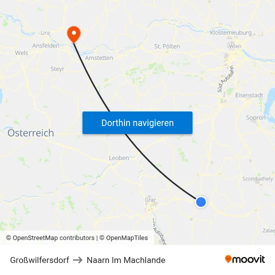 Großwilfersdorf to Naarn Im Machlande map