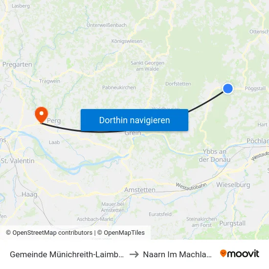 Gemeinde Münichreith-Laimbach to Naarn Im Machlande map