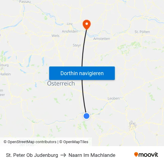 St. Peter Ob Judenburg to Naarn Im Machlande map