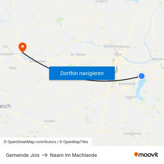 Gemeinde Jois to Naarn Im Machlande map