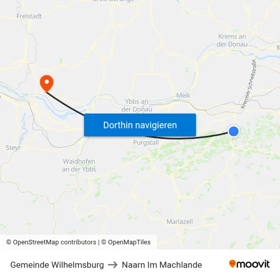 Gemeinde Wilhelmsburg to Naarn Im Machlande map