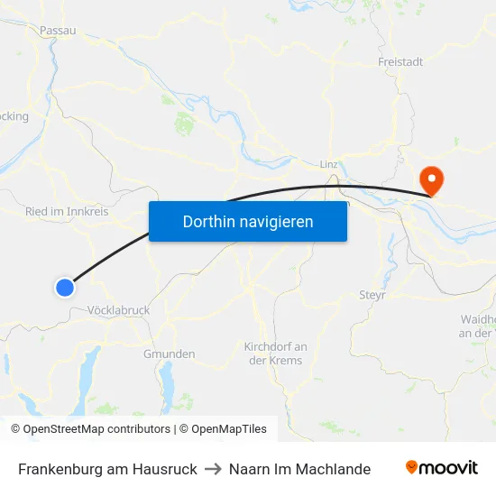 Frankenburg am Hausruck to Naarn Im Machlande map