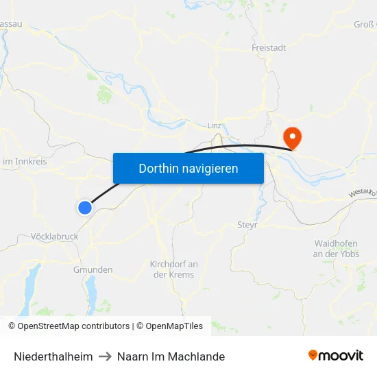 Niederthalheim to Naarn Im Machlande map