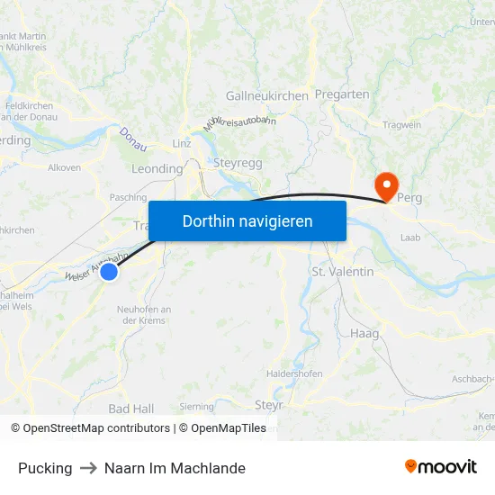 Pucking to Naarn Im Machlande map