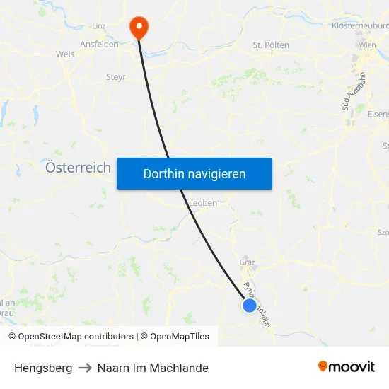 Hengsberg to Naarn Im Machlande map