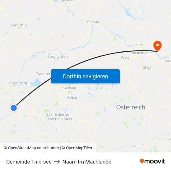 Gemeinde Thiersee to Naarn Im Machlande map