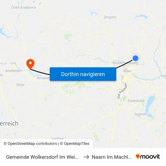 Gemeinde Wolkersdorf Im Weinviertel to Naarn Im Machlande map