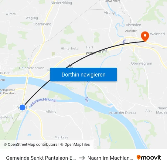 Gemeinde Sankt Pantaleon-Erla to Naarn Im Machlande map