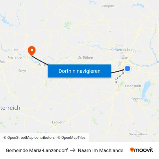 Gemeinde Maria-Lanzendorf to Naarn Im Machlande map
