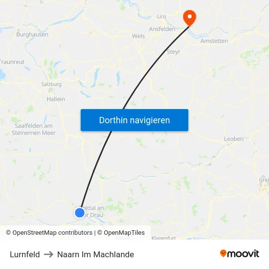 Lurnfeld to Naarn Im Machlande map
