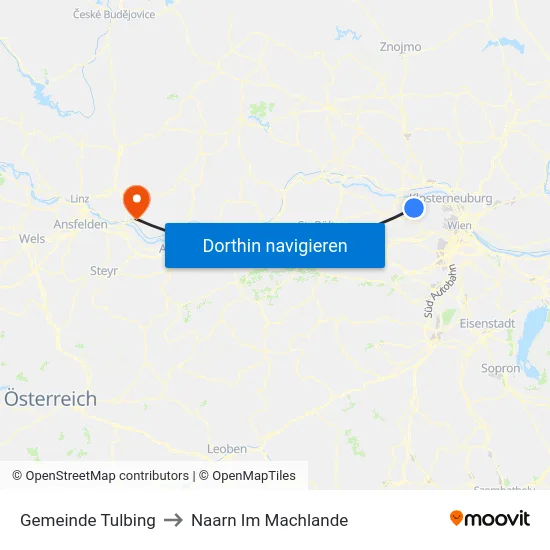 Gemeinde Tulbing to Naarn Im Machlande map