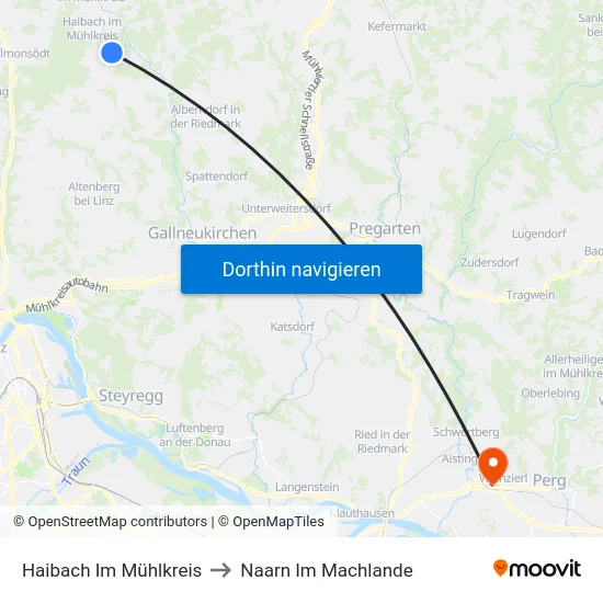 Haibach Im Mühlkreis to Naarn Im Machlande map
