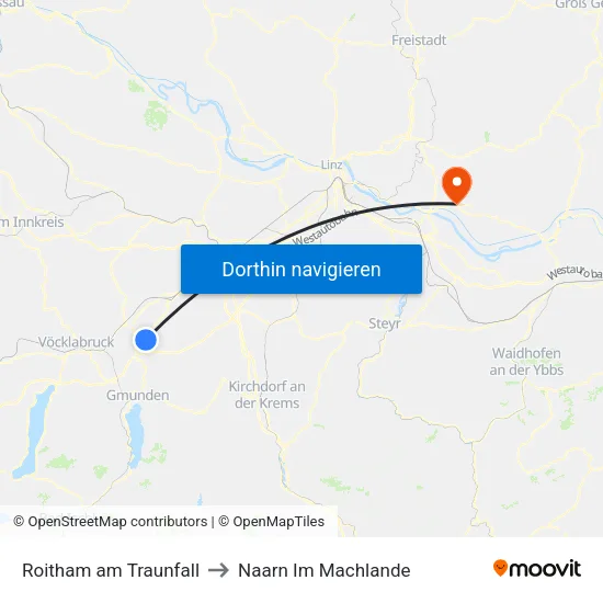 Roitham am Traunfall to Naarn Im Machlande map