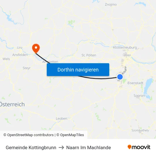 Gemeinde Kottingbrunn to Naarn Im Machlande map