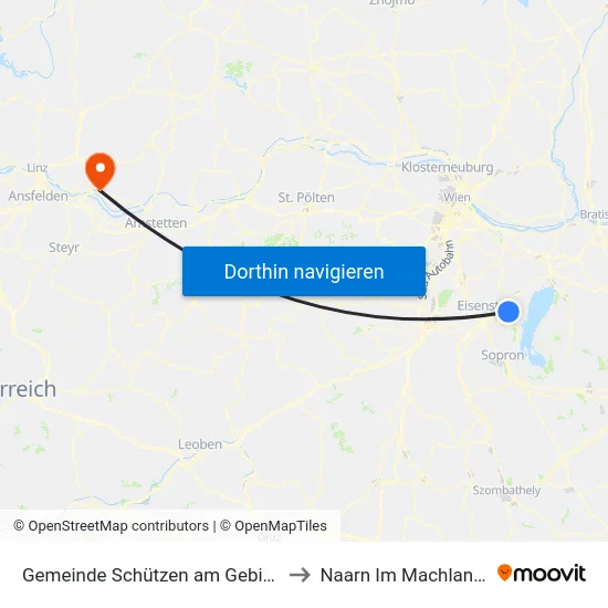 Gemeinde Schützen am Gebirge to Naarn Im Machlande map