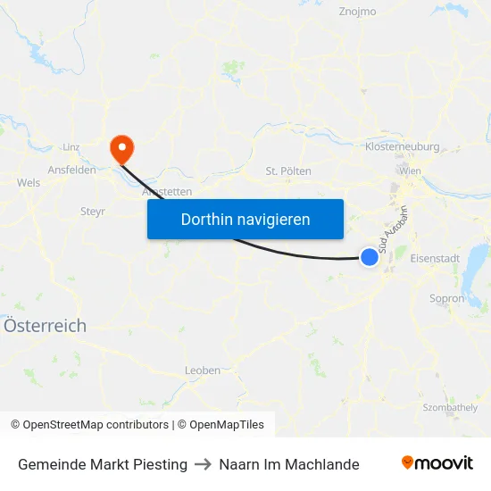Gemeinde Markt Piesting to Naarn Im Machlande map