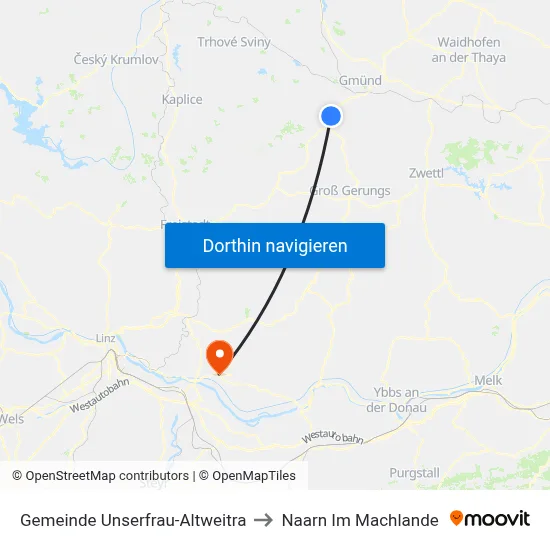 Gemeinde Unserfrau-Altweitra to Naarn Im Machlande map