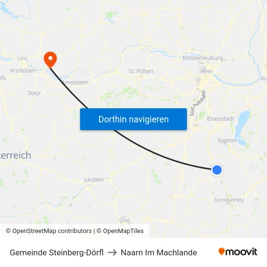 Gemeinde Steinberg-Dörfl to Naarn Im Machlande map
