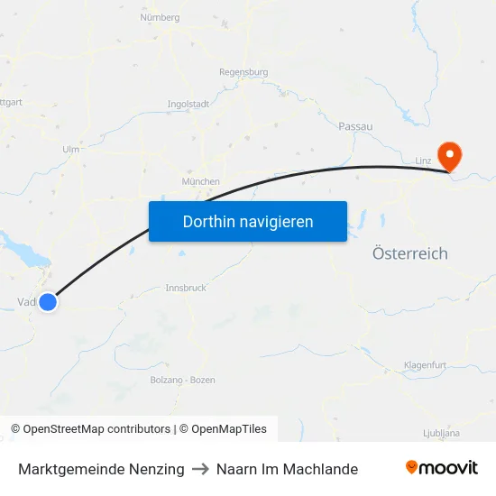 Marktgemeinde Nenzing to Naarn Im Machlande map