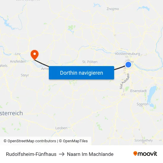 Rudolfsheim-Fünfhaus to Naarn Im Machlande map