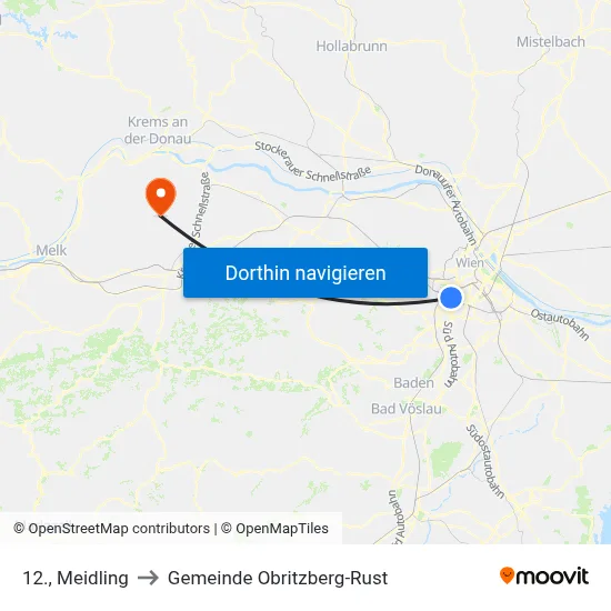 12., Meidling to Gemeinde Obritzberg-Rust map