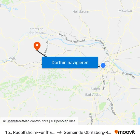 15., Rudolfsheim-Fünfhaus to Gemeinde Obritzberg-Rust map