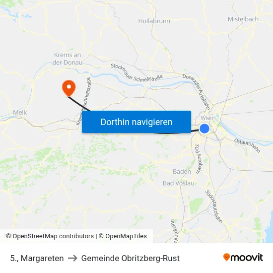 5., Margareten to Gemeinde Obritzberg-Rust map