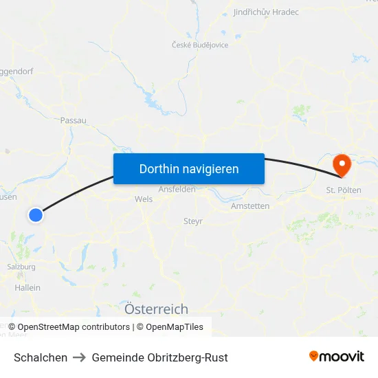 Schalchen to Gemeinde Obritzberg-Rust map