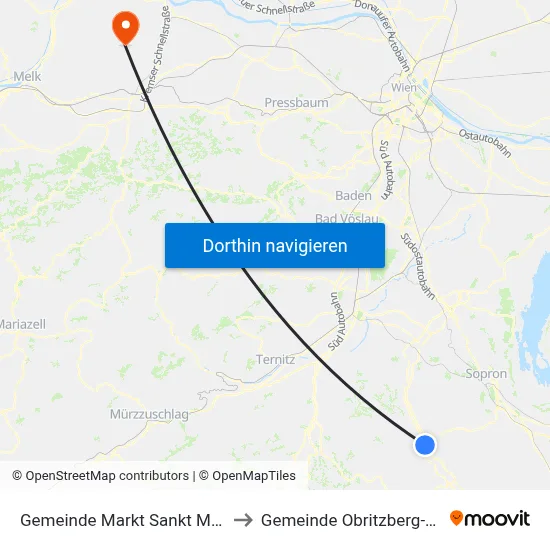 Gemeinde Markt Sankt Martin to Gemeinde Obritzberg-Rust map