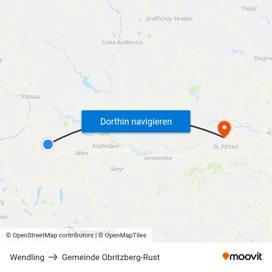 Wendling to Gemeinde Obritzberg-Rust map