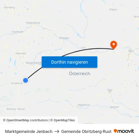 Marktgemeinde Jenbach to Gemeinde Obritzberg-Rust map