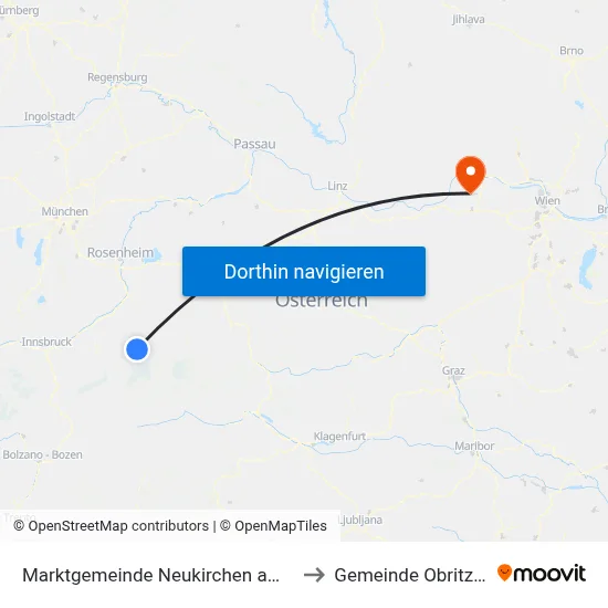 Marktgemeinde Neukirchen am Großvenediger to Gemeinde Obritzberg-Rust map