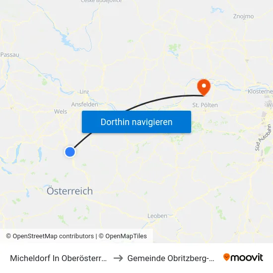 Micheldorf In Oberösterreich to Gemeinde Obritzberg-Rust map