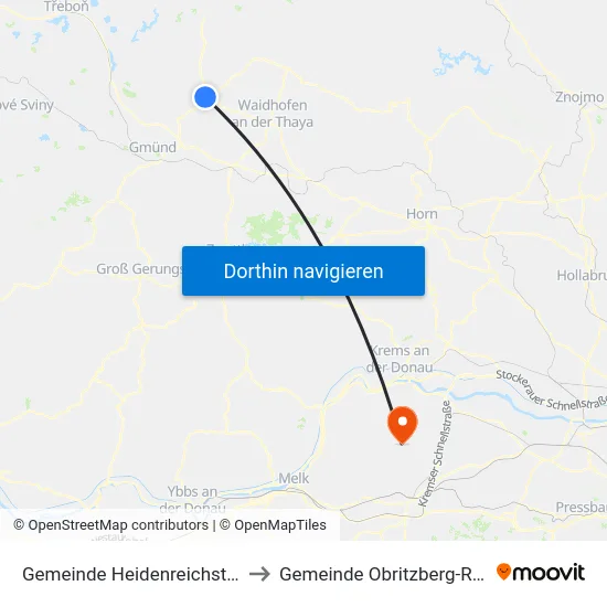 Gemeinde Heidenreichstein to Gemeinde Obritzberg-Rust map