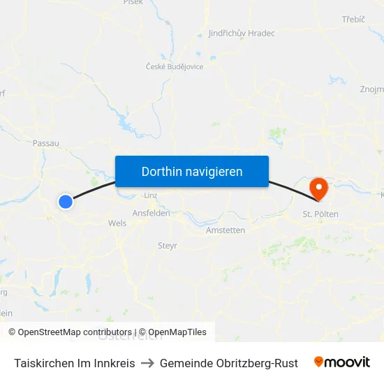 Taiskirchen Im Innkreis to Gemeinde Obritzberg-Rust map