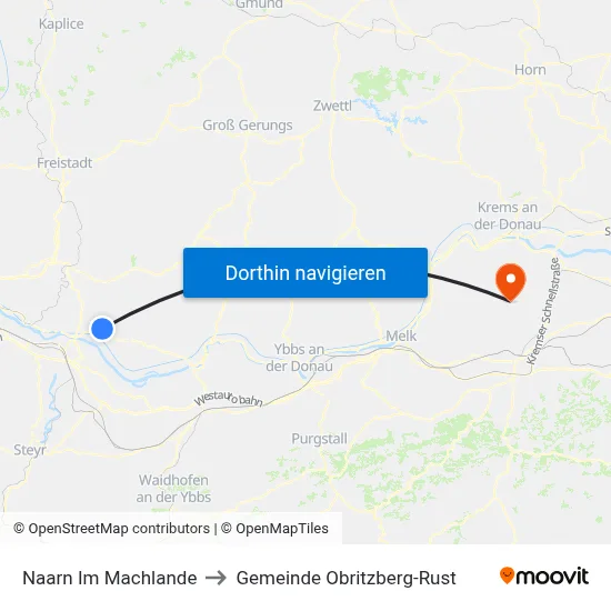Naarn Im Machlande to Gemeinde Obritzberg-Rust map