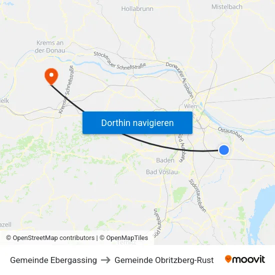 Gemeinde Ebergassing to Gemeinde Obritzberg-Rust map