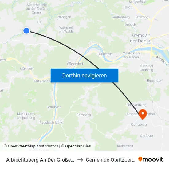Albrechtsberg An Der Großen Krems to Gemeinde Obritzberg-Rust map