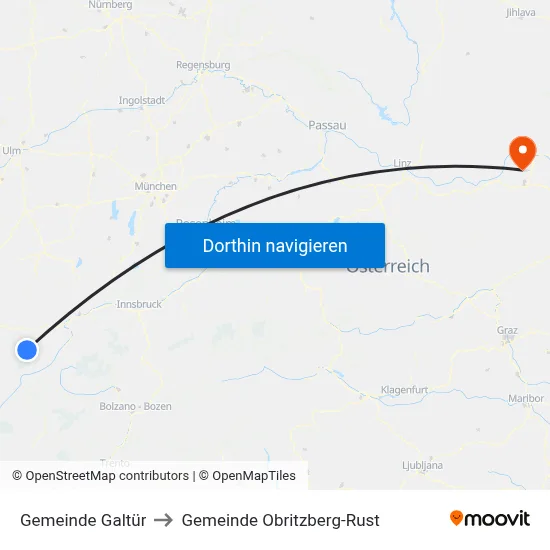Gemeinde Galtür to Gemeinde Obritzberg-Rust map