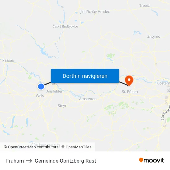 Fraham to Gemeinde Obritzberg-Rust map
