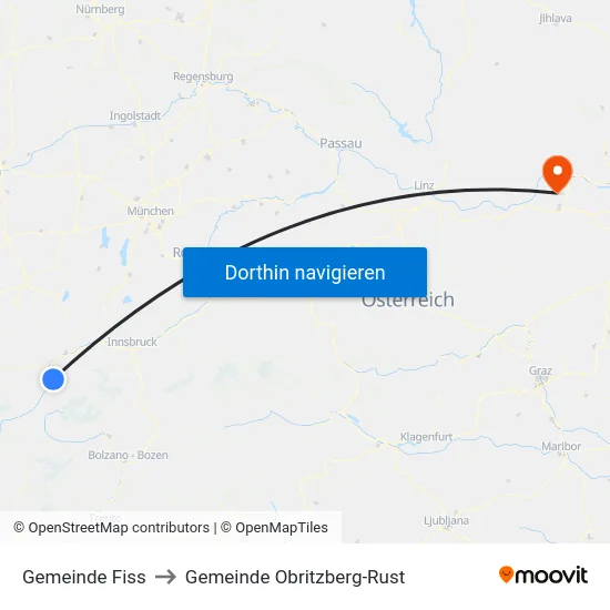 Gemeinde Fiss to Gemeinde Obritzberg-Rust map