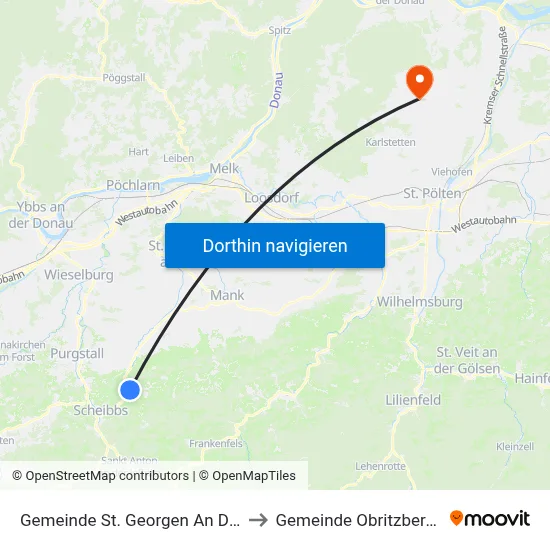 Gemeinde St. Georgen An Der Leys to Gemeinde Obritzberg-Rust map