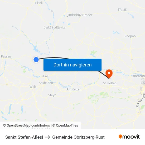 Sankt Stefan-Afiesl to Gemeinde Obritzberg-Rust map