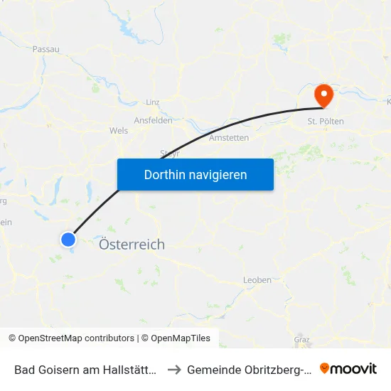 Bad Goisern am Hallstättersee to Gemeinde Obritzberg-Rust map