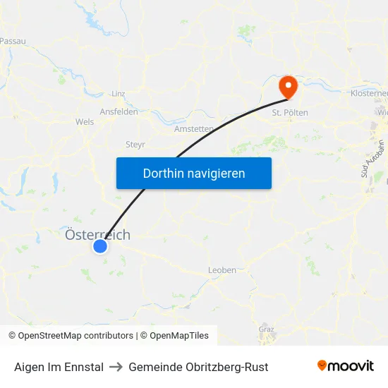 Aigen Im Ennstal to Gemeinde Obritzberg-Rust map