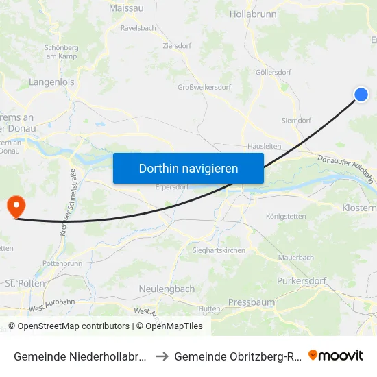 Gemeinde Niederhollabrunn to Gemeinde Obritzberg-Rust map