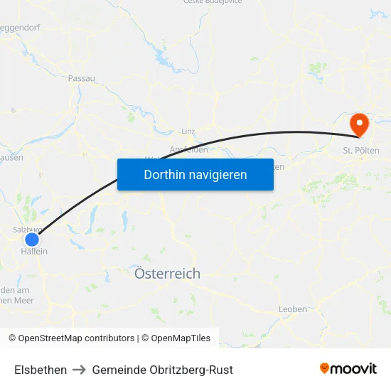 Elsbethen to Gemeinde Obritzberg-Rust map