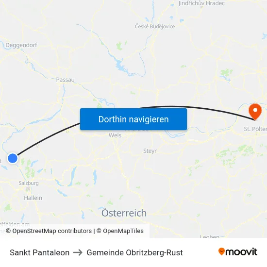 Sankt Pantaleon to Gemeinde Obritzberg-Rust map