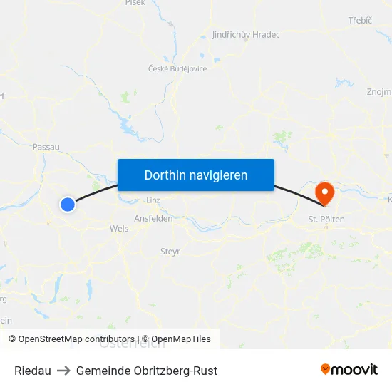 Riedau to Gemeinde Obritzberg-Rust map